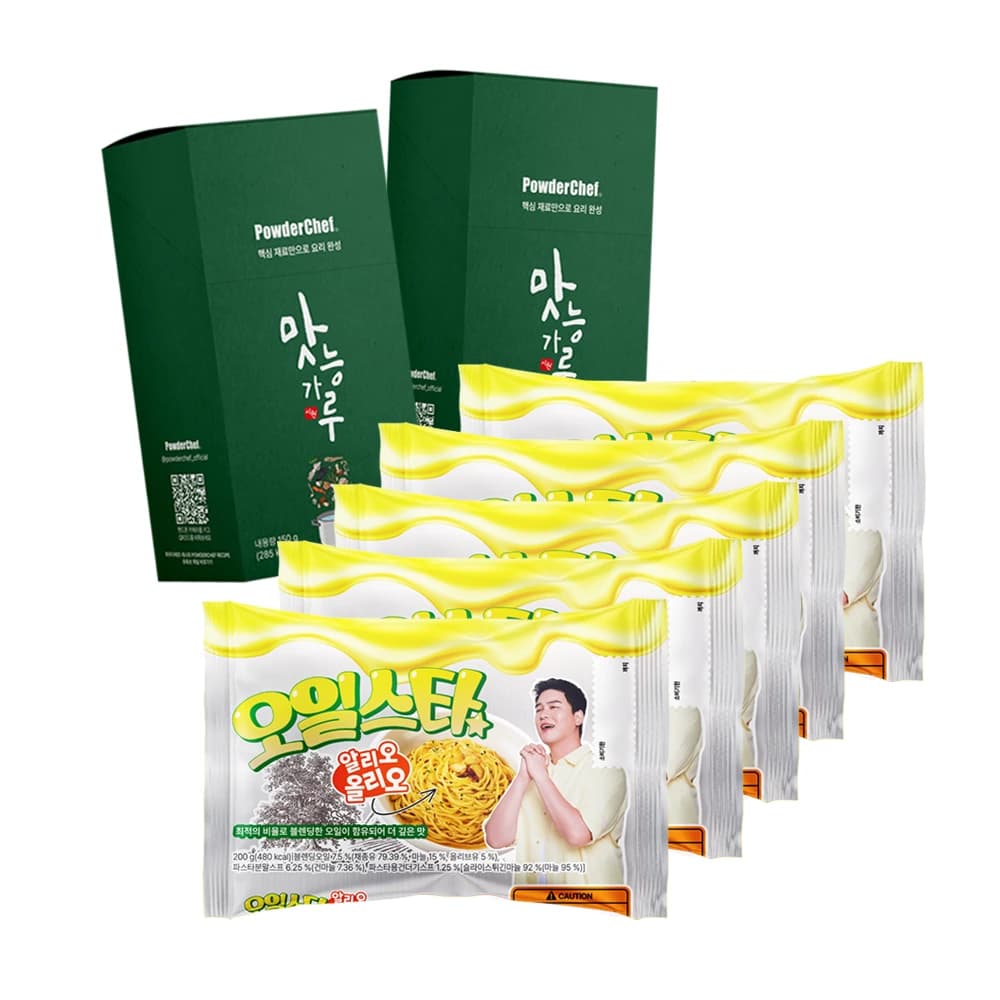 이장우의 맛능가루 150g x 2개+오일스타 알리오 올리오 200g x 5개 세트 (업체별도 무료배송)