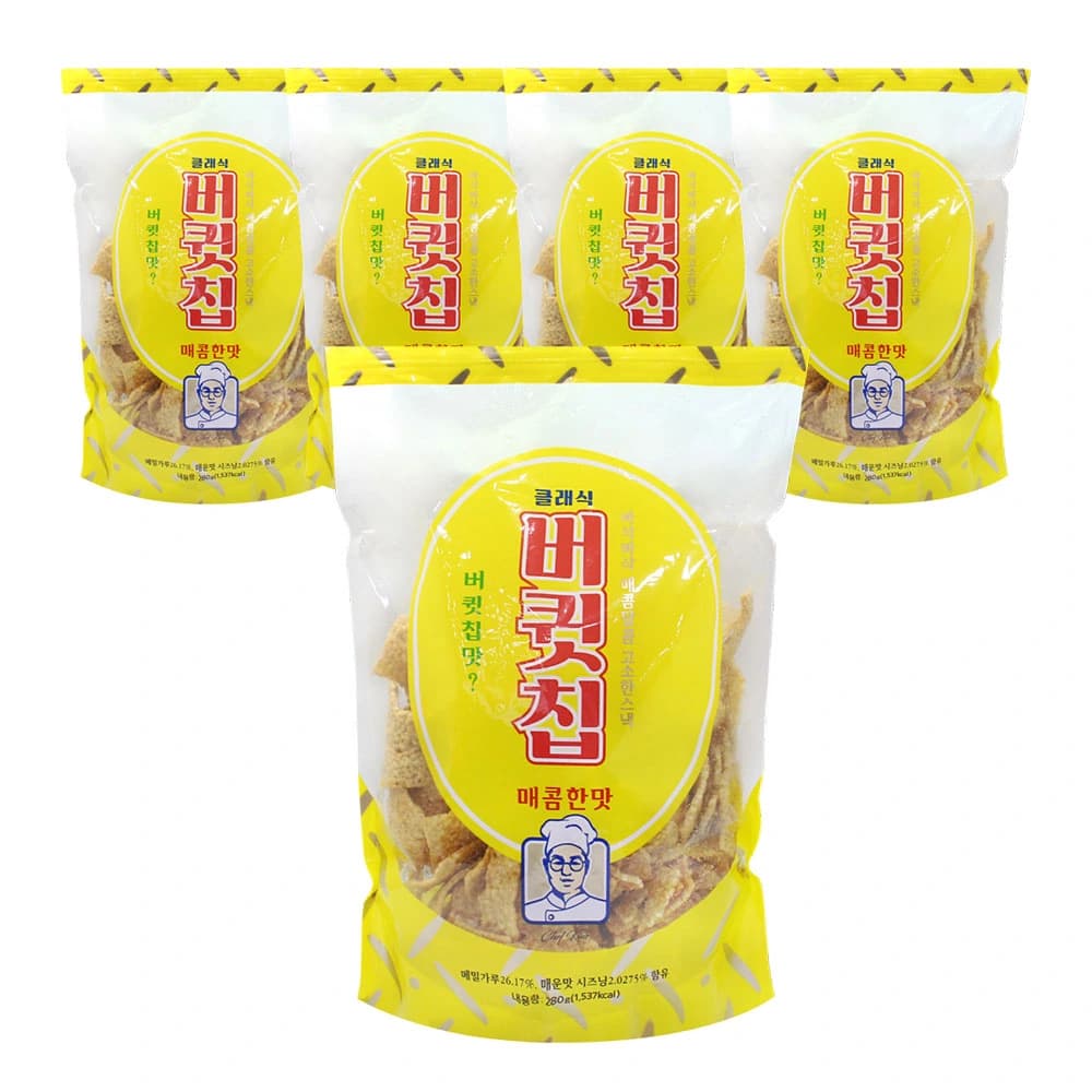 바삭바삭 메밀로 만든 버큇칩 매콤한맛 280g x 5개(업체별도 무료배송)