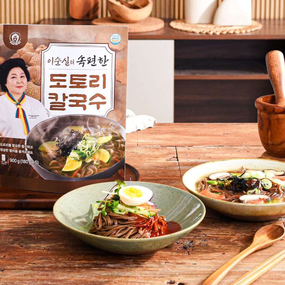 이순실의 속편한 도토리칼국수 10인분 (장국5+비빔5) (업체별도 무료배송)