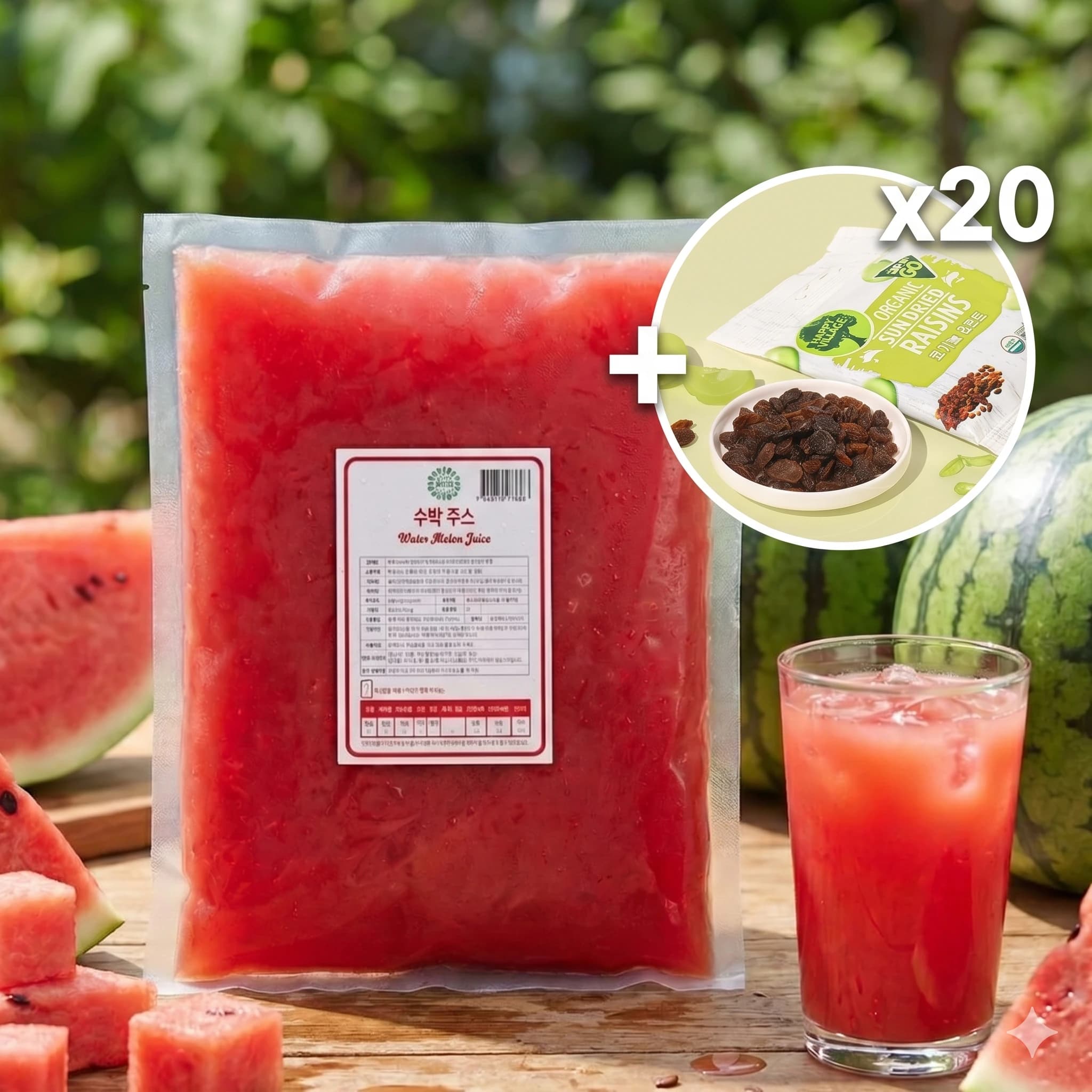 리얼 수박주스 1kg x 10개 외 다양 유기농 건포도 50g x 20개