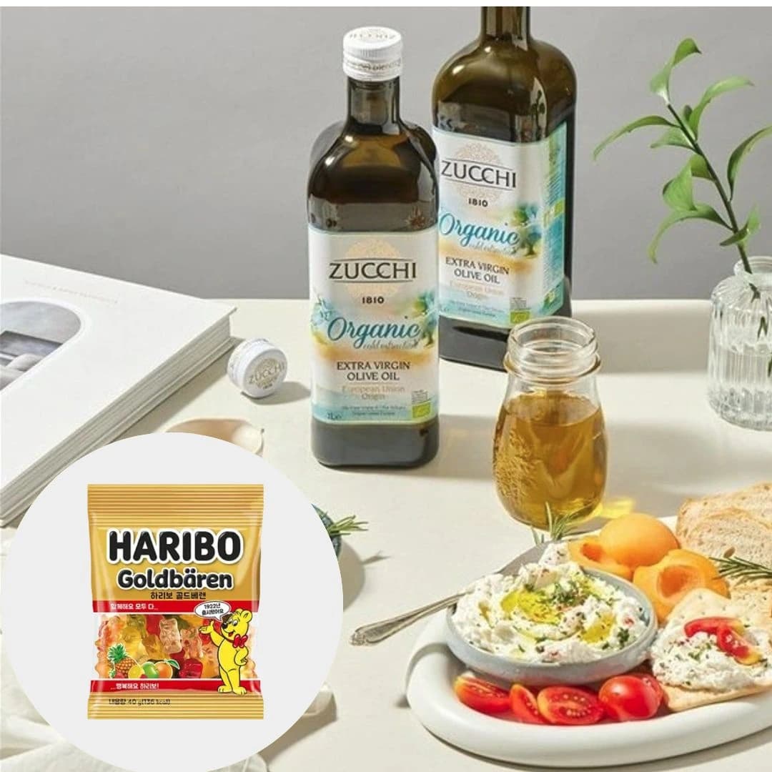 유기농 엑스트라 버진 올리브오일 1000ml + 하리보 골드베렌 40g*4개 증정 구성 (3개단위 구매가능)(떠리무료배송)