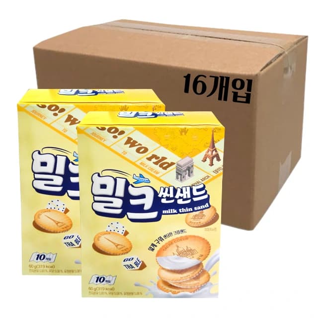 밀크 씬샌드 60g*16개입 x 1박스 (업체별도 무료배송)