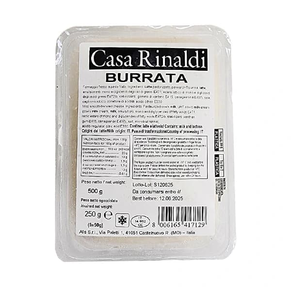 까사리날디 미니 부라타 냉동 치즈 250g(50g*5입) x 2개 (업체별도 무료배송)