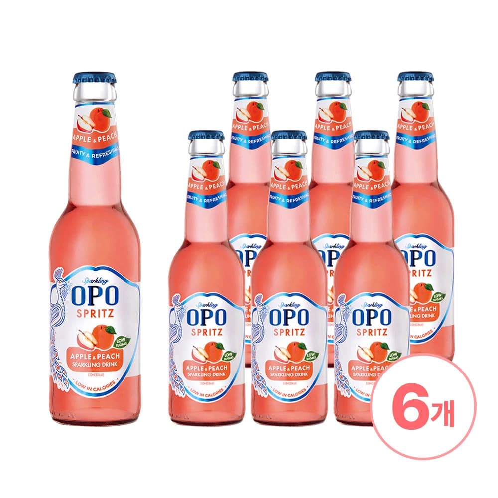 스프리츠 제로슈거 애플앤피치 과일탄산음료 330ml x 6병 (업체별도 무료배송)