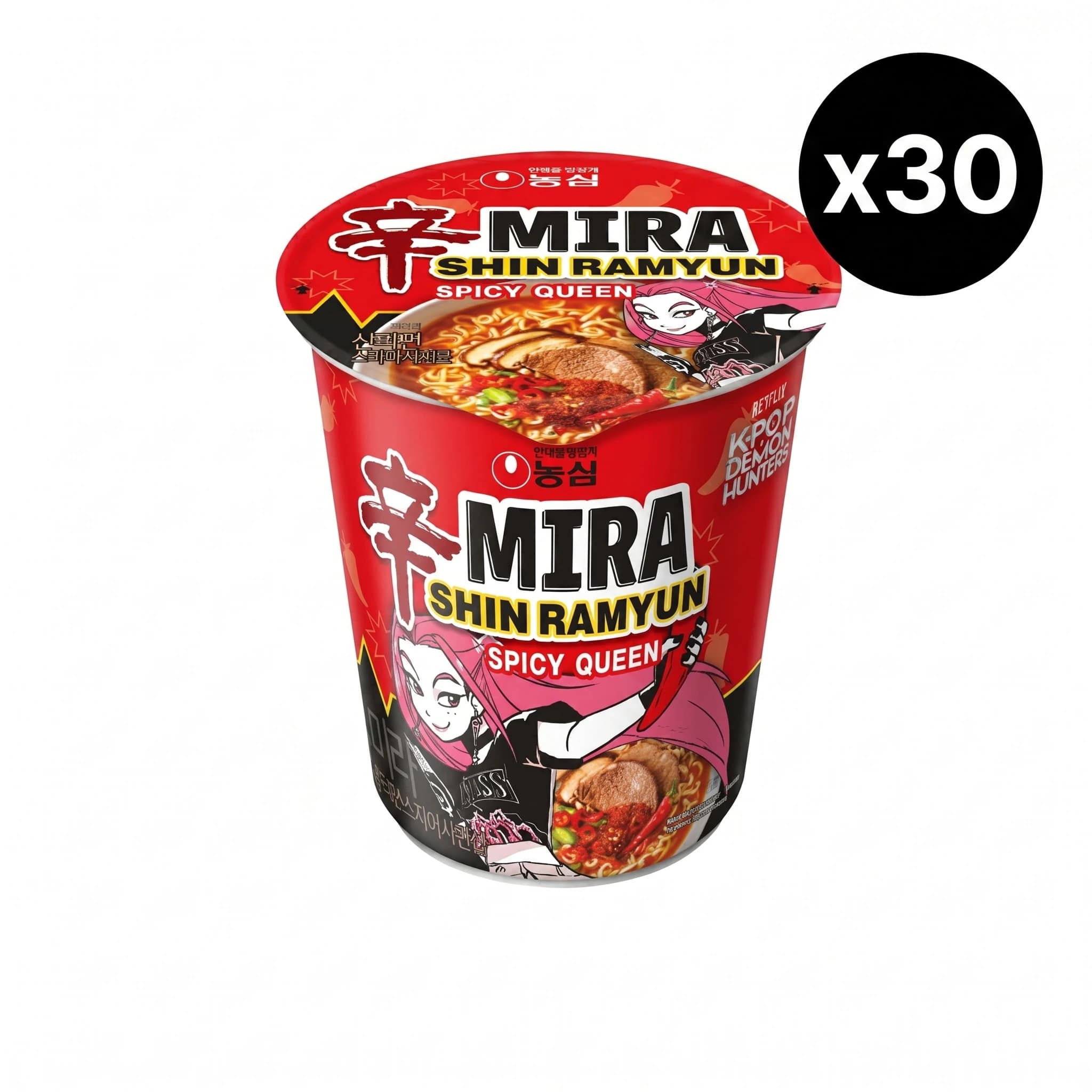 신라면 소컵 65g 데몬헌터스 콜라보 스파이시 x 30개입 (1박스) (떠리무료배송)