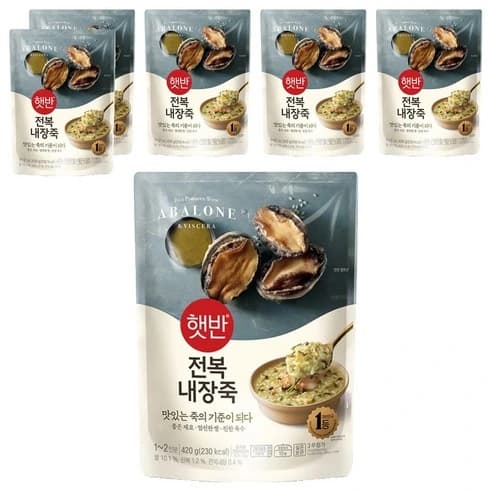 햇반 전복 내장죽 420g 외 다양 6개