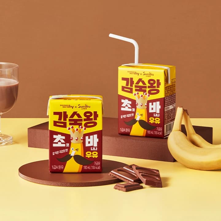 감숙왕 우유 2종 (딸기바나나우유/초코바나나) (190ml*24개입) (업체별도 무료배송)