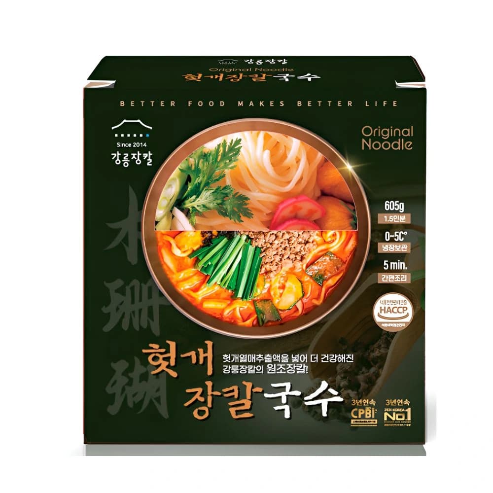 강릉 헛개 장칼국수 605g (4개이상 구매가능) (업체별도 무료배송)