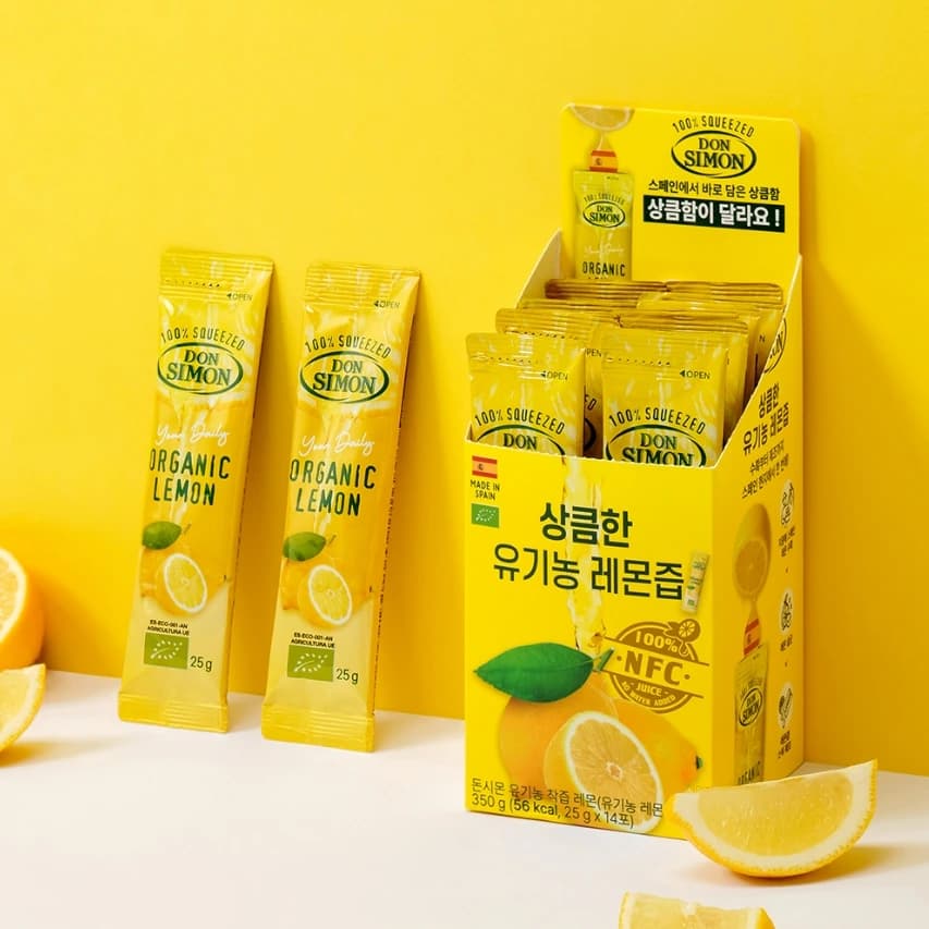 레몬 하나를 통째로 100% NFC 착즙 유기농 레몬즙 25g*14포 (사은품 증정)