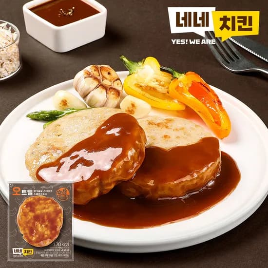네꼬닭 닭가슴살 오트밀 스테이크 스테이크맛 100g (업체별도 무료배송)