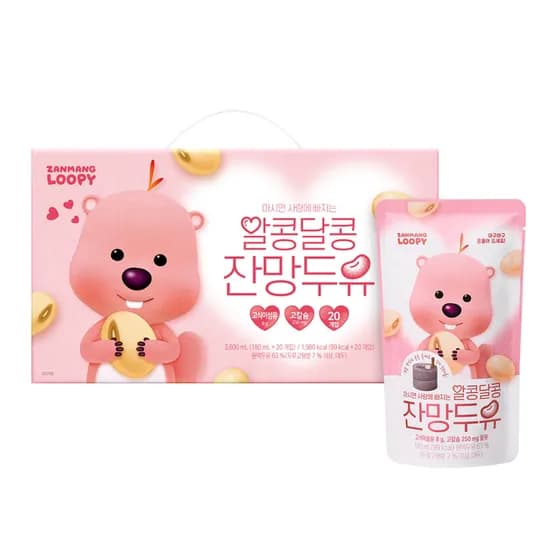 알콩달콩 잔망두유 180ml*20개입 x 1박스 (업체별도 무료배송)