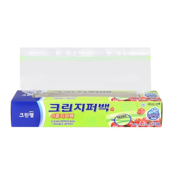 크린랲 크린 이중지퍼백 특대 15매 30cm x 35cm 1개