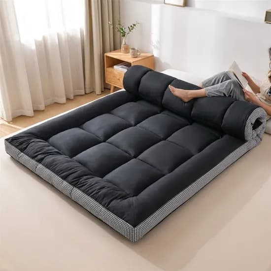 블랙첵 침대 바닥 매트리스 토퍼 패드 접이식 매트 120x200cm