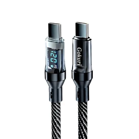 고쿠리 120W 고속충전 디스플레이 케이블 C to C, 블랙, 2m, 1개
