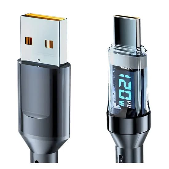고쿠리 120W 고속충전 디스플레이 케이블 USB to C, 블랙, 2m, 1개