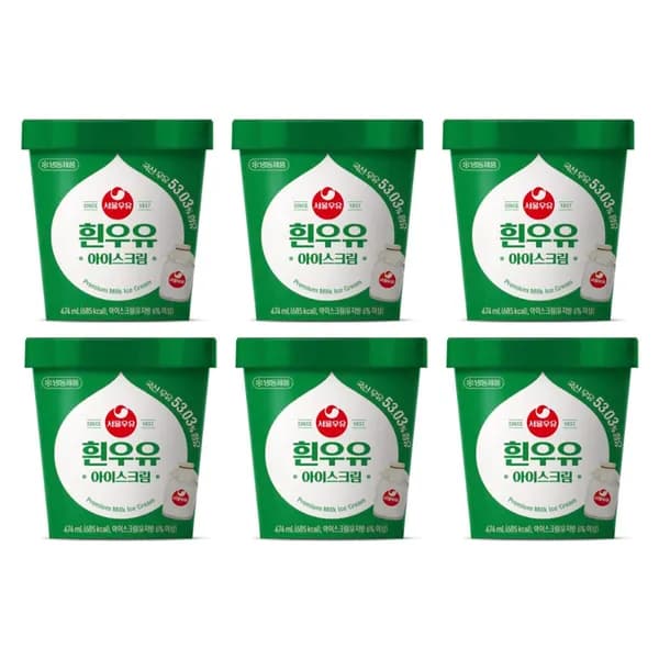 서울우유 아이스크림 흰우유 474ml 6개 28,512원