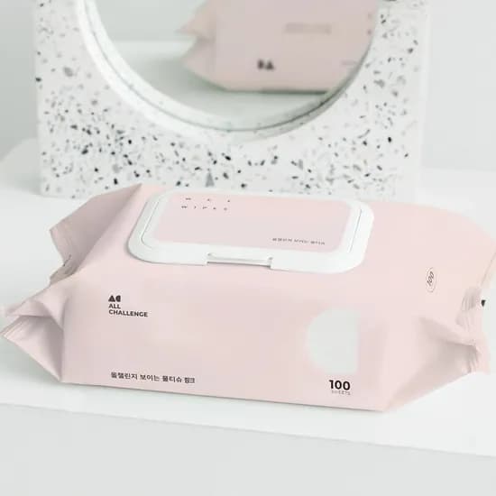 올챌린지 보이는 물티슈, 핑크, 100매, 20팩