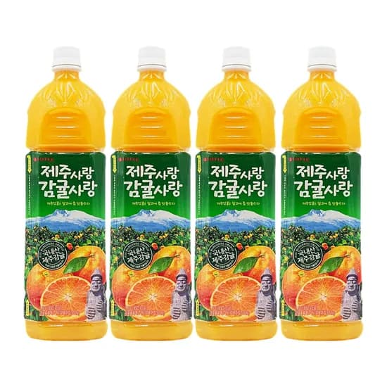 롯데칠성 제주사랑 감귤사랑 1.5L 4개입