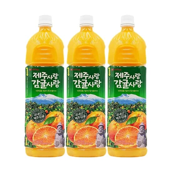 롯데칠성 제주사랑 감귤사랑 1.5L 3개입