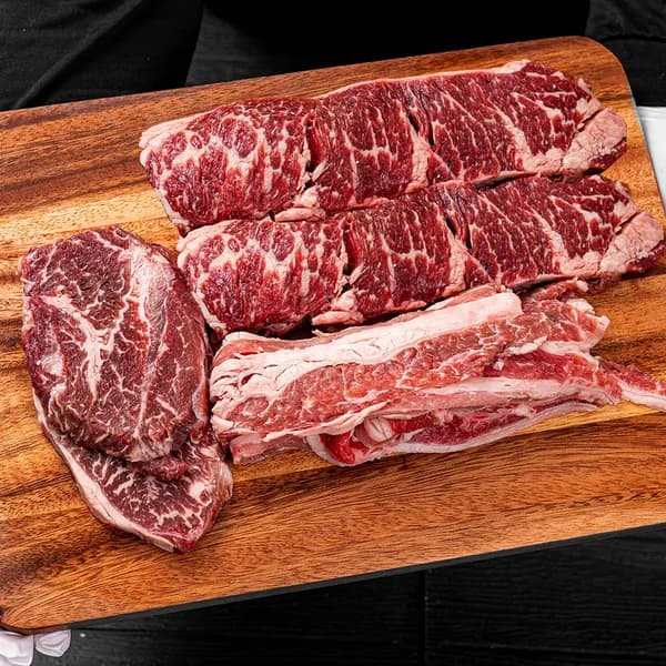 홈파티 소고기 세트 살치살+부채살+우삼겹 800g 1세트