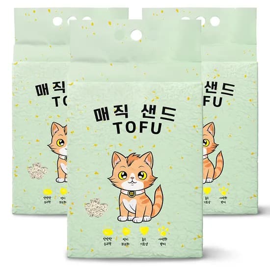 메디펫 매직 고양이 두부모래 가는입자, 녹차향, 10L, 3개