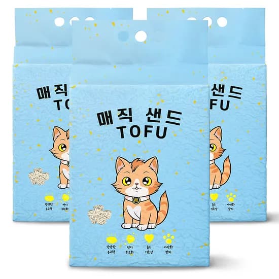메디펫 매직 고양이 두부모래 가는입자, 라벤더향, 10L, 3개