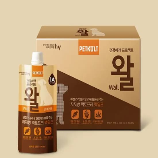 펫쿠르트 건강하개 프로젝트 왈 저지방 락토프리 펫 밀크, 100ml, 10개