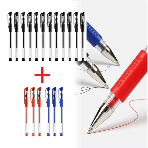 사무용 시티펜 0.5mm 검정 빨강 파랑 18PCS 1팩