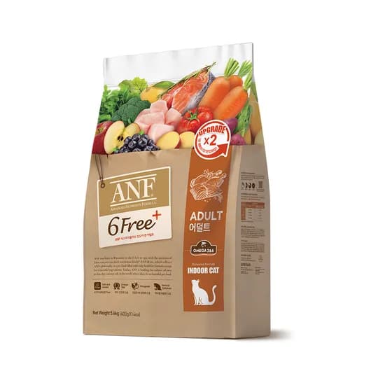 ANF 6FREE 플러스 식스프리 인도어 캣 어덜트, 닭+연어, 5.6kg, 1개