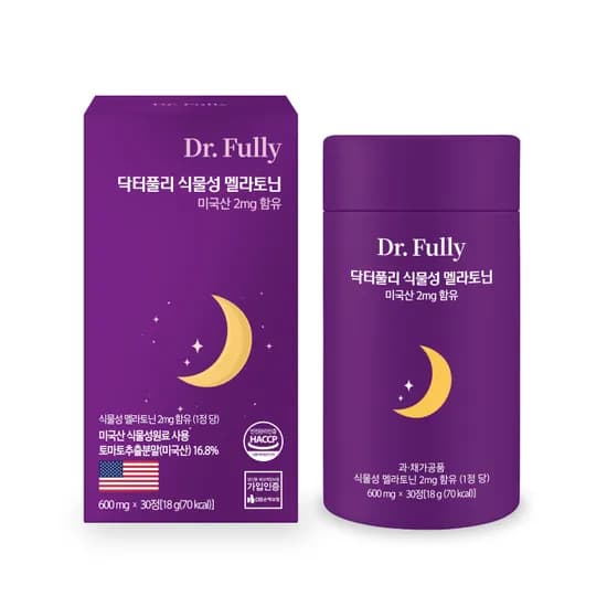 닥터풀리 식물성 멜라토닌 미국산 2mg 30정 18g 1개