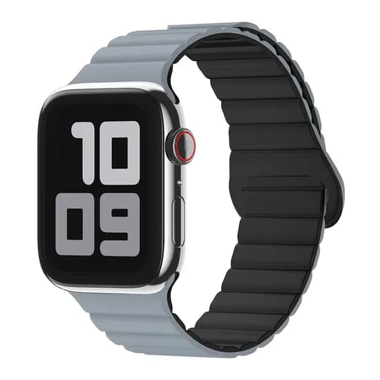 스카이 애플워치 마그네틱 실리콘 스트랩, 더스티 블루, 42/44/45/49mm, 1개
