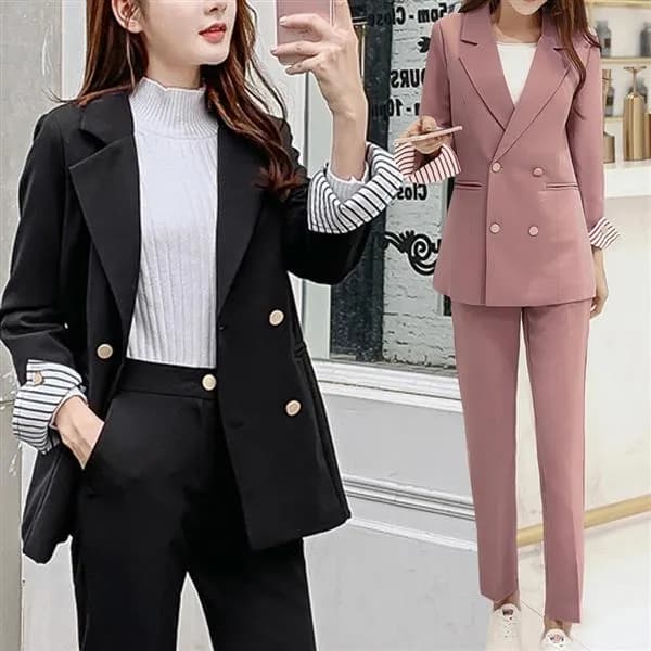 여성 정장 투피스 세트 블랙 66