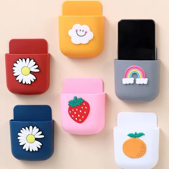 러블리 월포켓 벽걸이형 수납 바구니 블루 11x8.5cm 1개
