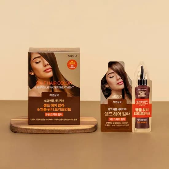 아리아즈 새치염색약 샴푸형 염색제 자연갈색 10회분 1개
