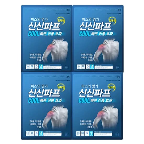 신신제약 신신파스 쿨 붙이는파스 대형, 5매입, 4팩, 1개