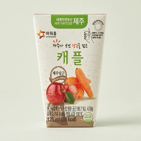 아워홈 캐플 사과당근주스 125ml 40팩