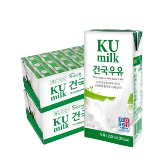 건국유업 멸균우유, 200ml, 48개