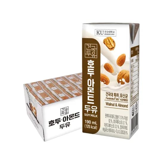 건국유업 호두아몬드 두유 190ml 24개