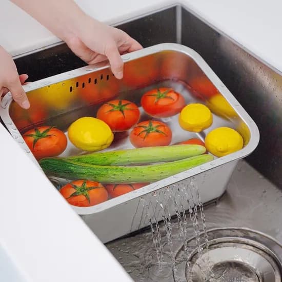 가쯔 대용량 올스텐 사각 물빠짐 싱크대 설거지통, 10L, 1개