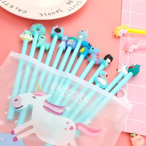 귀요미 캐릭터 젤펜 블루세트 0.5mm 20개입