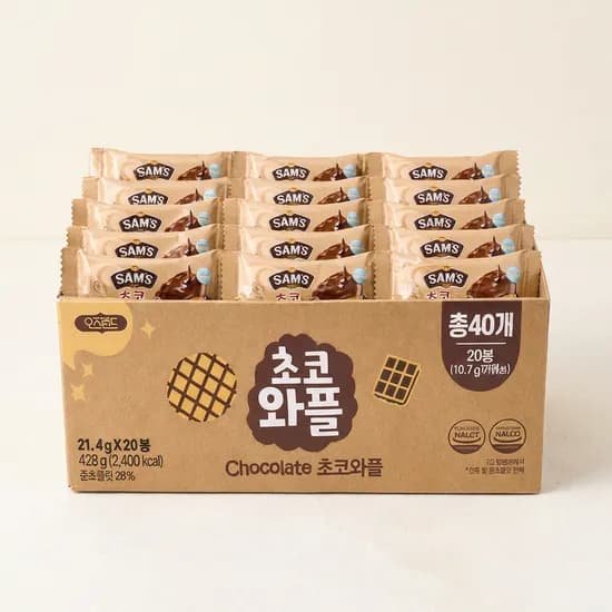 오즈랜드 초코와플 10.6g 2개입 20봉 1개