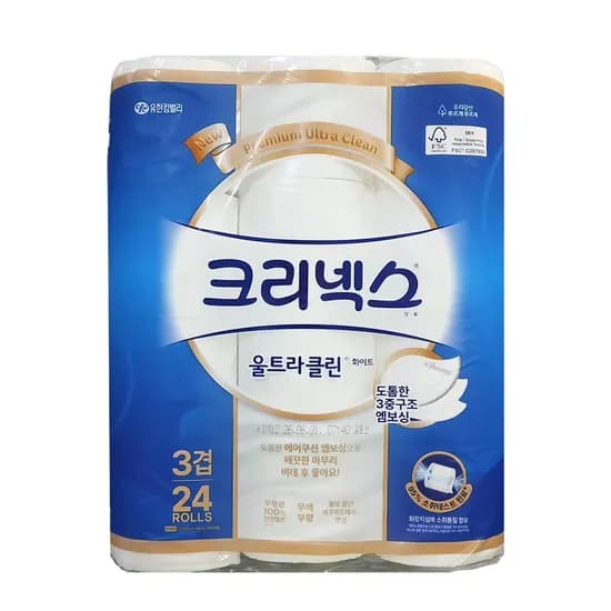 크리넥스 울트라클린 3겹 25m 24롤 2팩