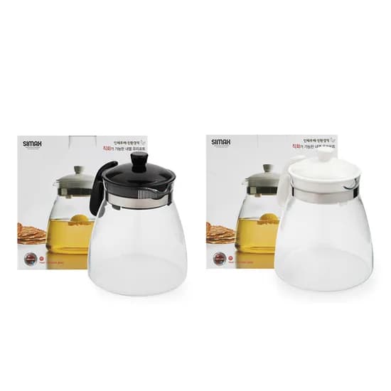 시맥스 LURA 유리주전자 내열유리 직화 주전자 화이트 1600ml 1개