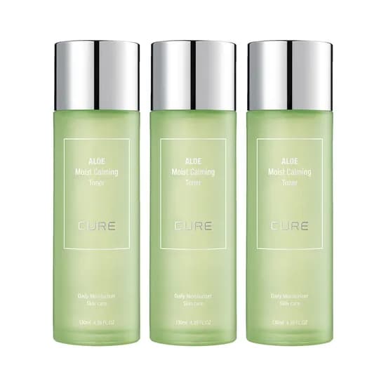 김정문알로에 큐어 모이스트 카밍 토너 130ml 3개