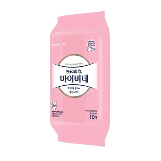 크리넥스 마이비데 밸런스 케어 휴대용 물티슈 10매입 24g 4개