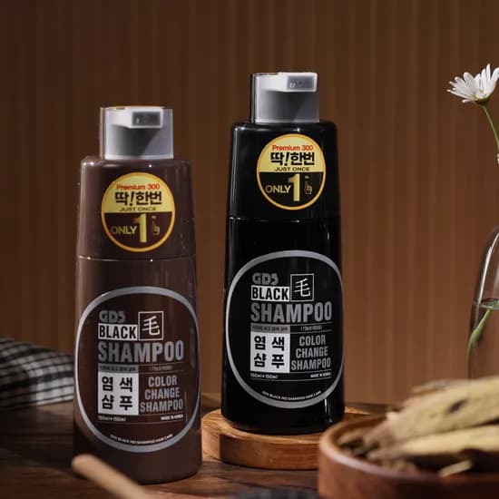 GDS 블랙모 딱한번 염색 샴푸 흑색 300ml 1개