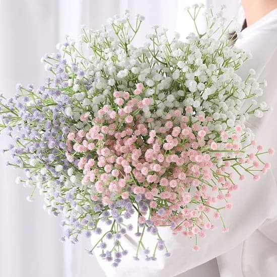 안개꽃 조화 장식 꽃다발, 퍼플, FREE