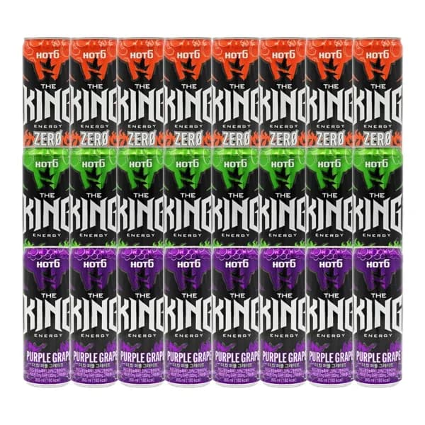 핫식스 더킹 에너지음료 혼합세트, 더킹 아이스피치 제로 355ml 8캔 + 더킹 애플홀릭 355ml 8캔 + 더킹 퍼플 그레이프 355ml 8캔, 1세트