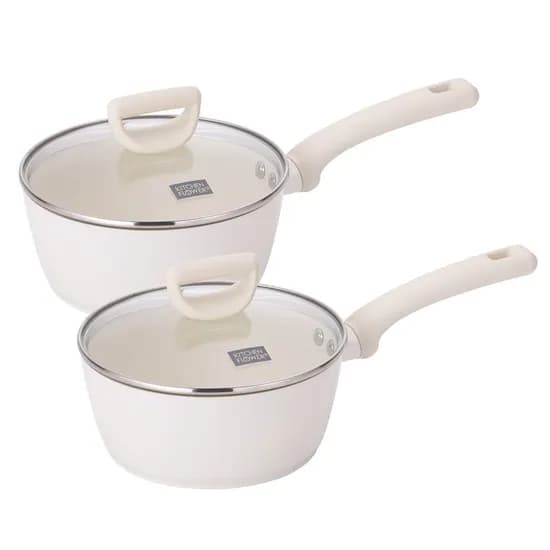 키친플라워 꾸테 세라믹 인덕션 냄비, 편수, 18cm, 2개