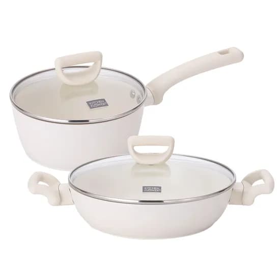 키친플라워 꾸테 세라믹 인덕션 냄비, 편수 18cm + 전골 24cm, 1세트